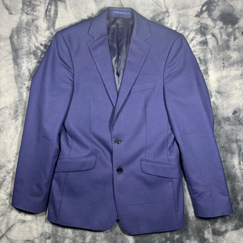 Charles Tyrwhitt Blazer Jacket Mens 38R Extra Slim Fit Blue Pure Merino Wool